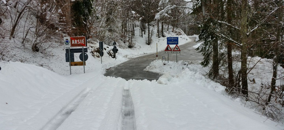 In Veneto strada innevata, in Trentino tutto pulito